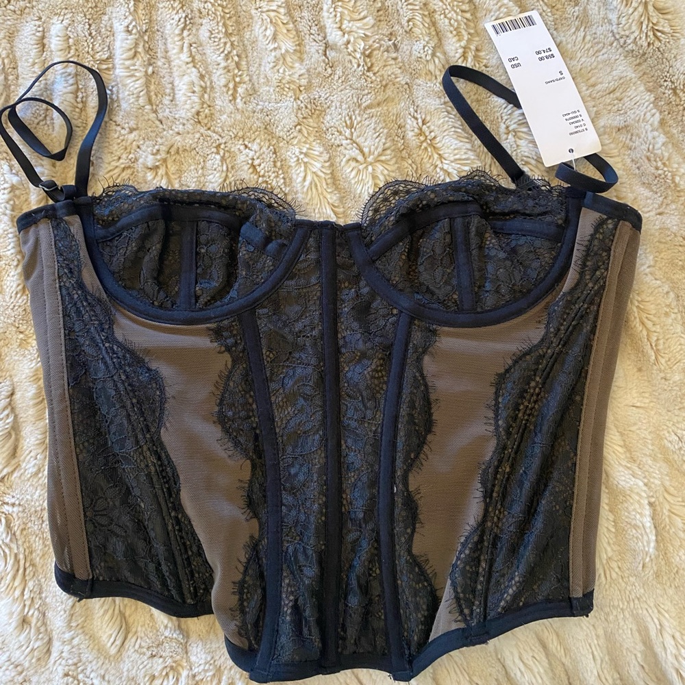 Urban Outfitters Out From Under Modern Love Corset in Black